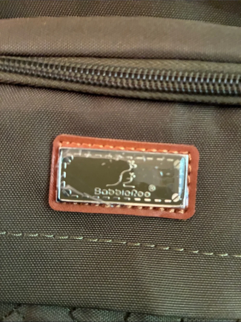 BobbleRoo olive green diaper bag with changing pad.